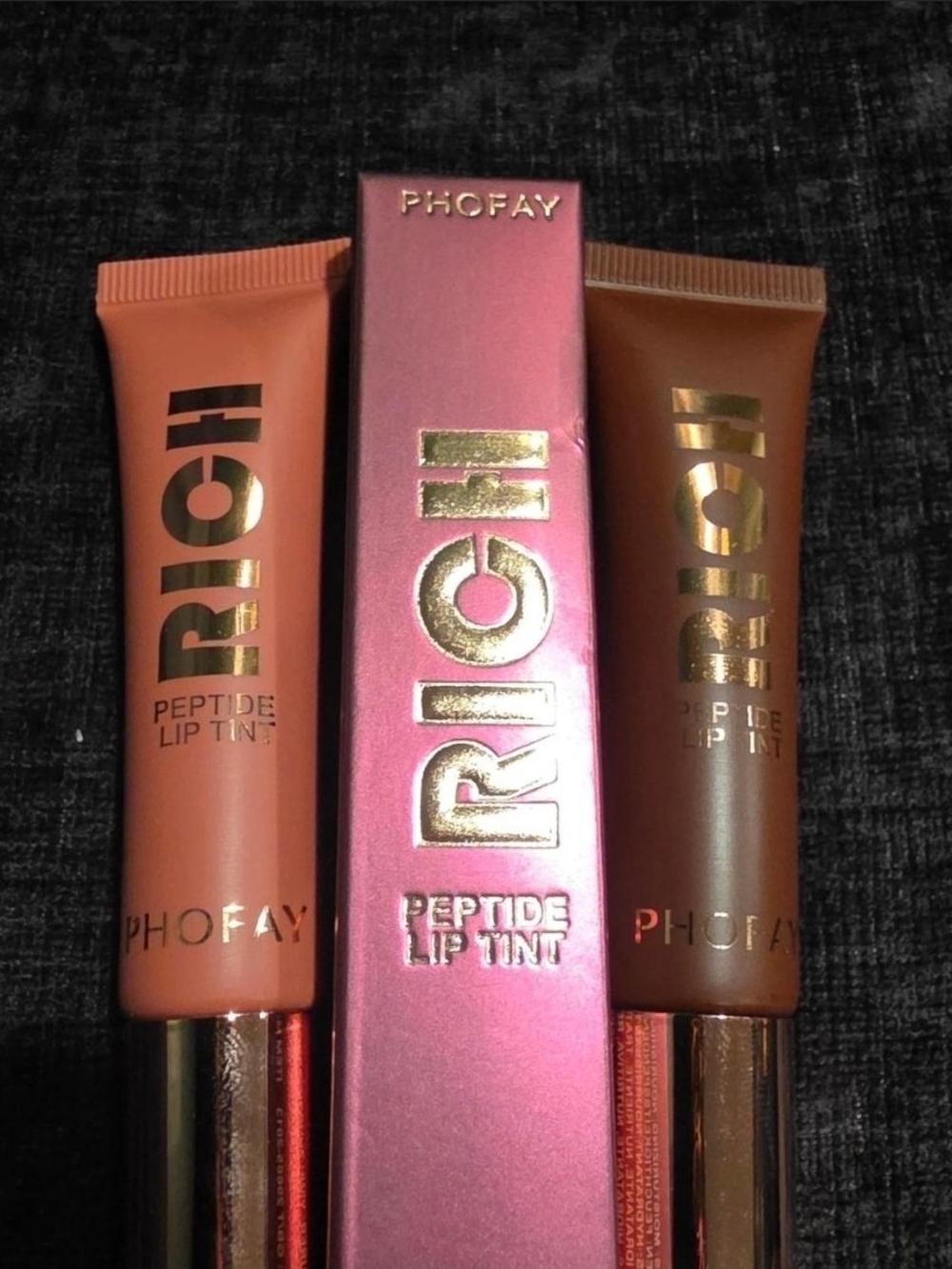 Amazon RICH Peptide Lip Tint - Coral (Peach) & Brown Shades